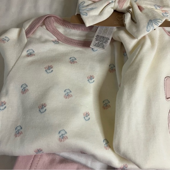 Chick Pea Pink and Cream Pajama Set for Kids - Picture 4 of 5